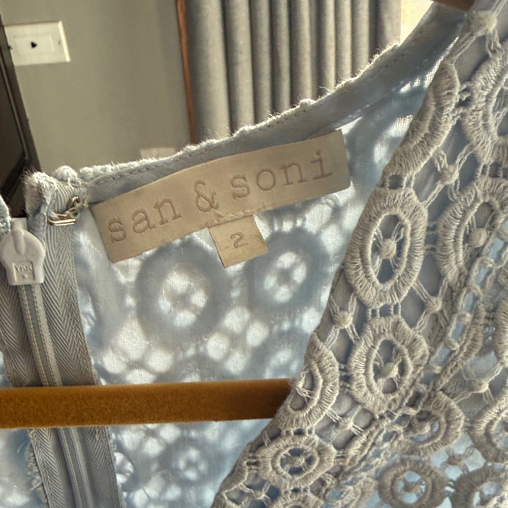 Nanette Lepore Light Blue Lace Accent